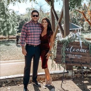 Beautiful red suede fitted dress